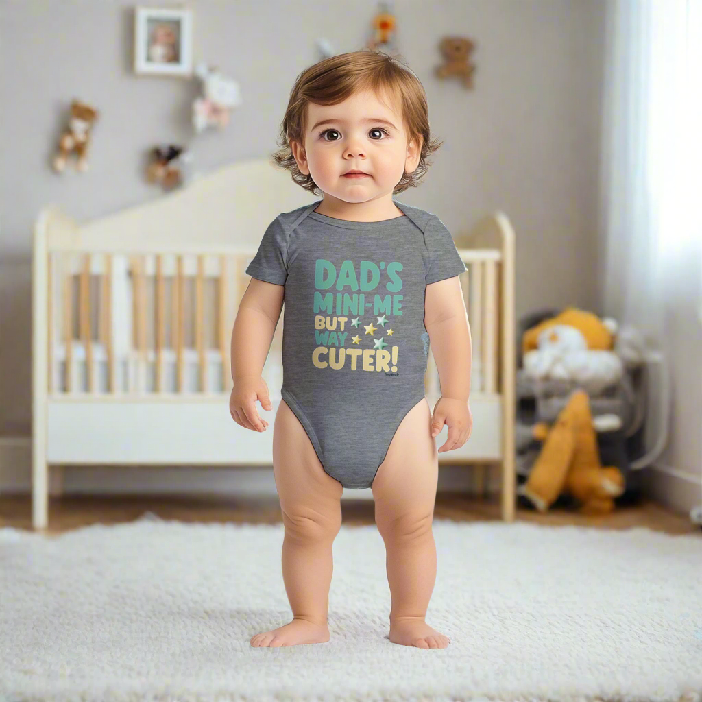 Dad's Mini Me But Way Cuter Short Sleeve Bodysuit