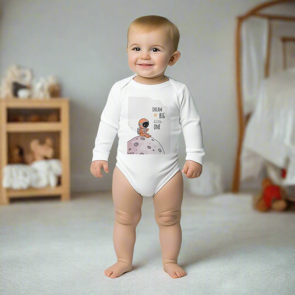 Dream Big Little One Long Sleeve Bodysuit