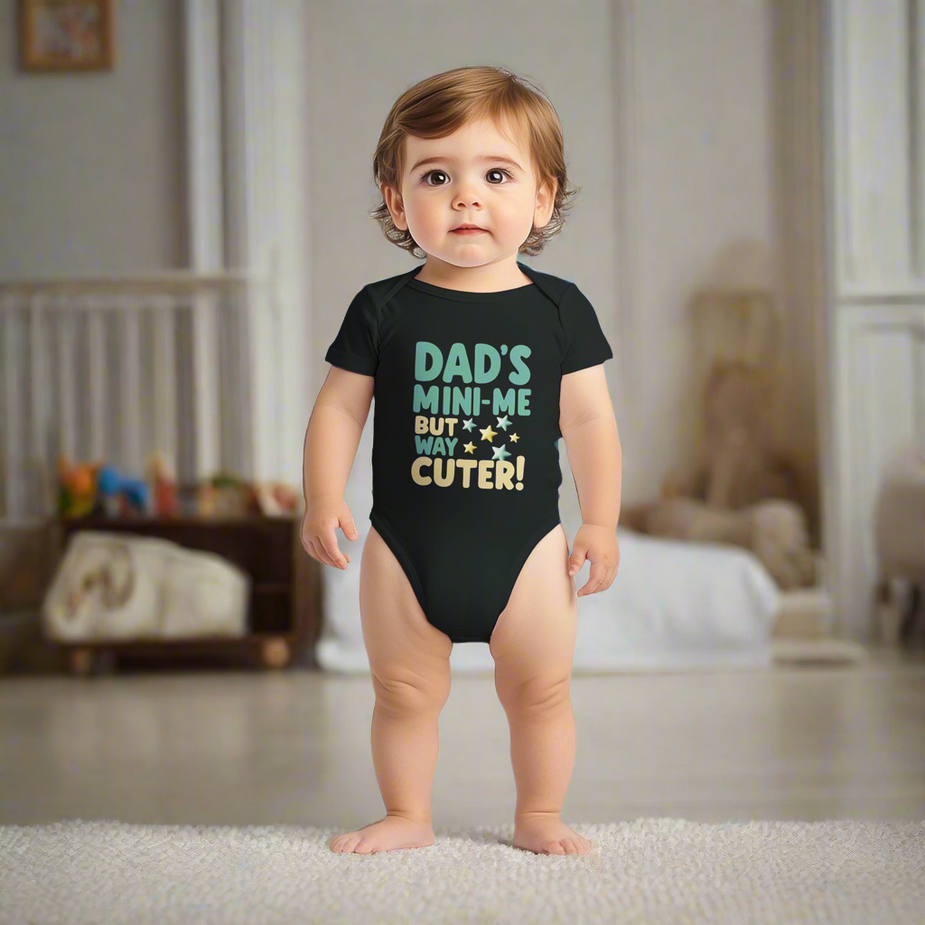 Dad's Mini Me But Way Cuter Short Sleeve Bodysuit