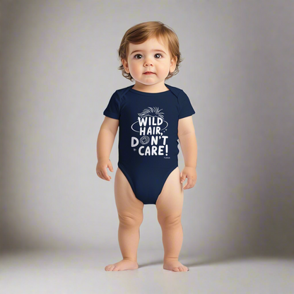 Wild Hair Don't Care Baby Short Sleeve Onesie