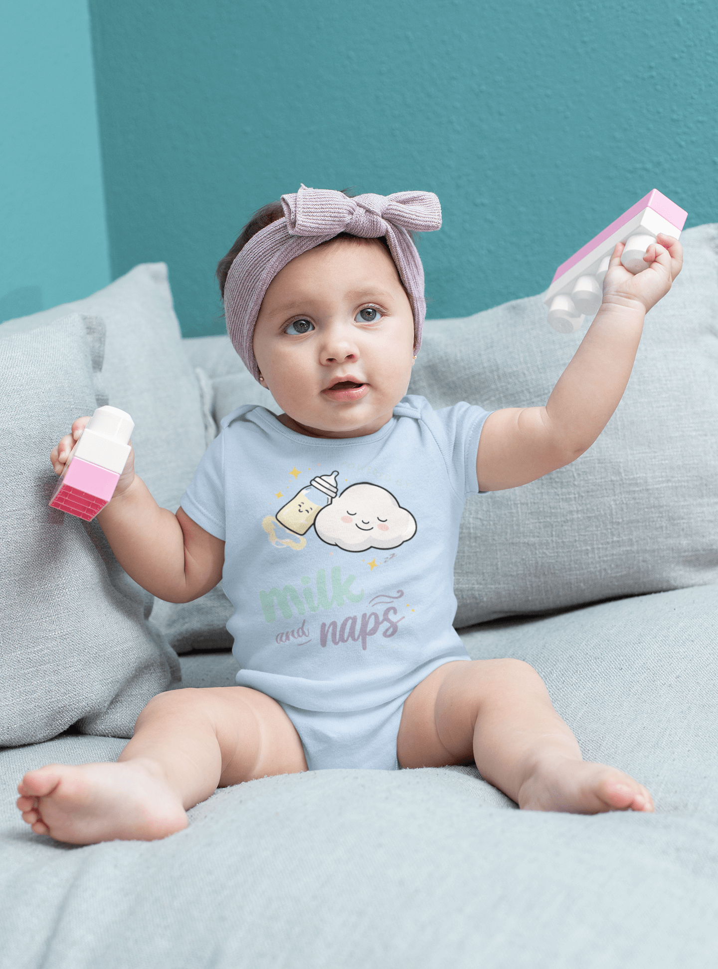 Powered By Milk And Nap Baby Short Sleeve Bodysuit