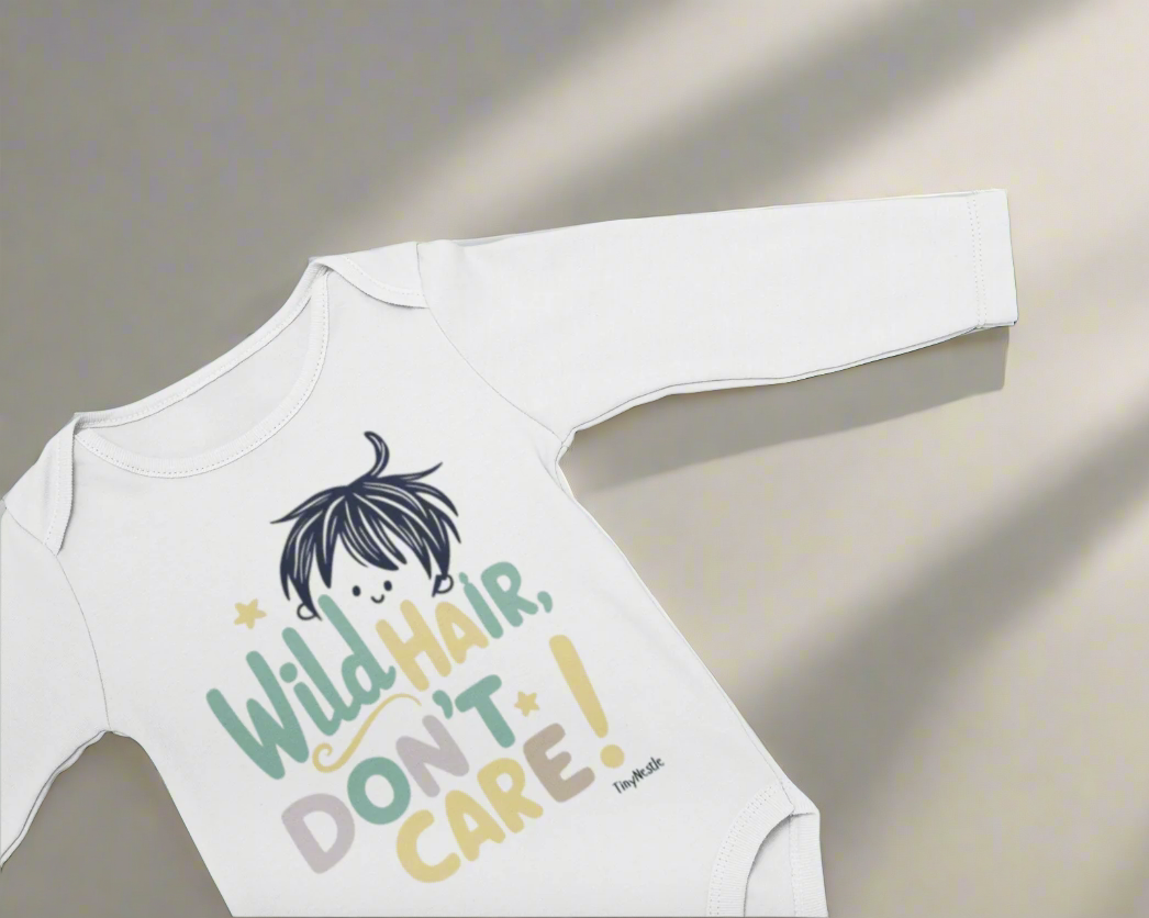 Wild Hair Don't Care Baby Long Sleeve Bodysuit