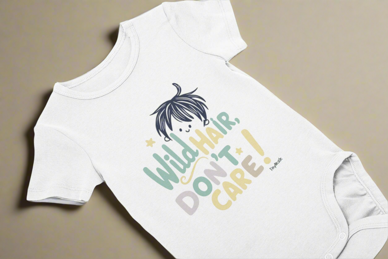 Wild Hair Don't Care Baby Short Sleeve Onesie