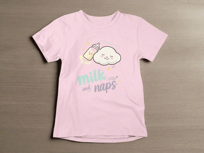 Powered By Milk And Nap Baby Crewneck T-shirt