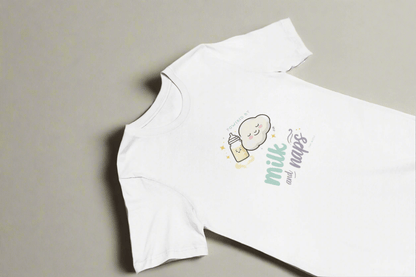 Powered By Milk And Nap Baby Crewneck T-shirt