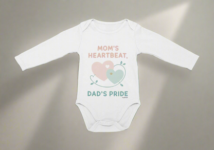 Mom's Heartbeat Dad's Pride Long Sleeve Bodysuit