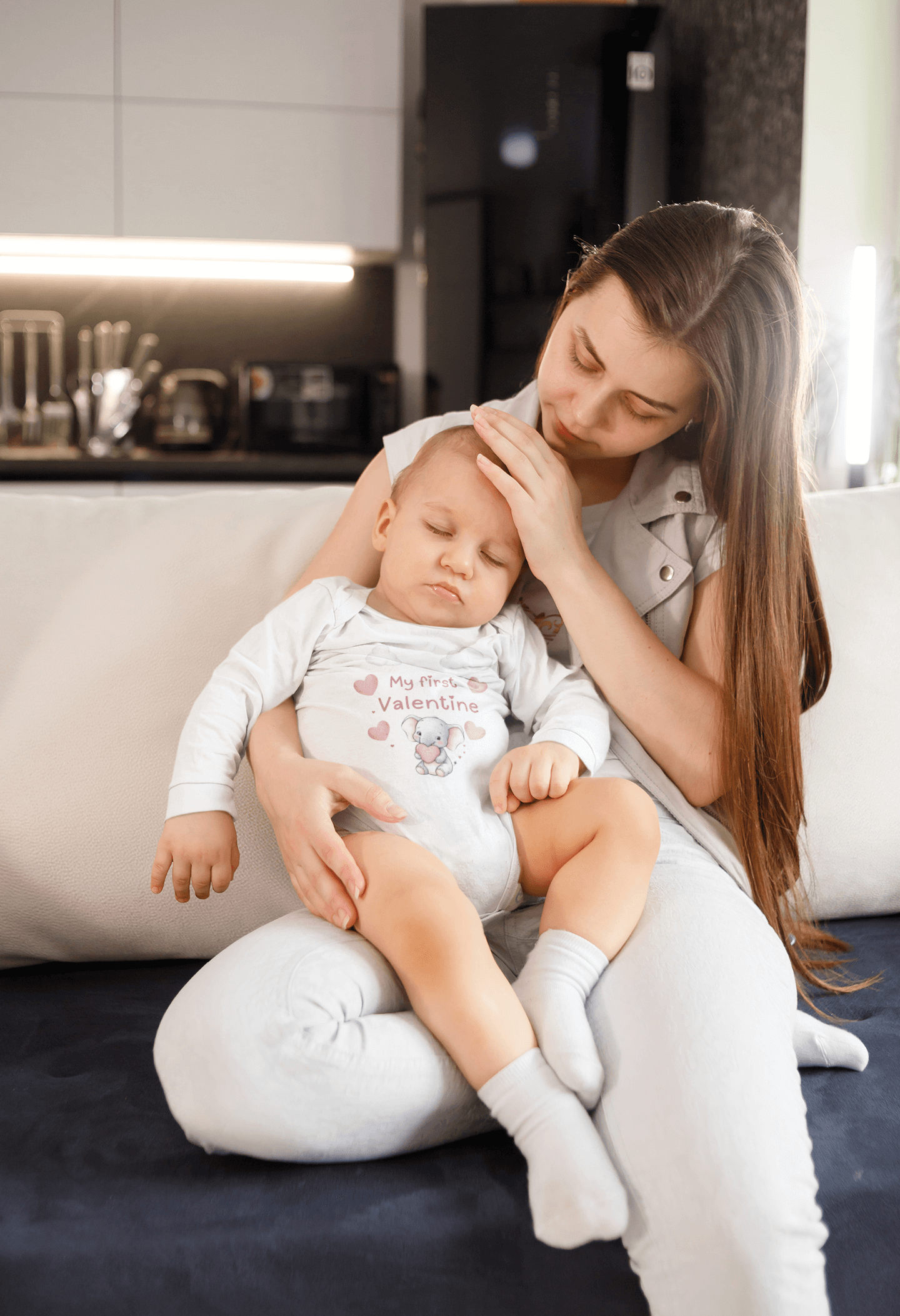 My First Valentine" Baby Long Sleeve Bodysuit