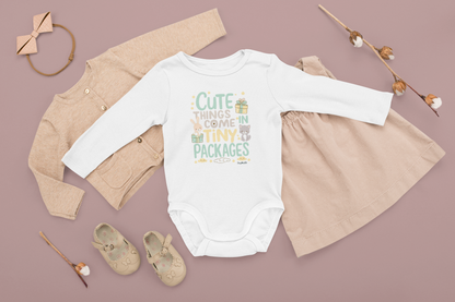 Cute Things Come In Tiny Packages design on Long Sleeve Bodysuit