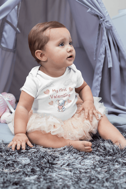 My First Valentine Baby Short Sleeve Bodysuit